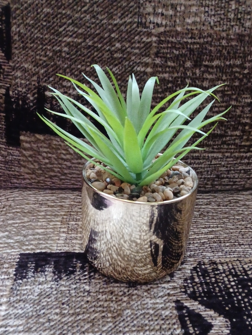 4/$60 Artificial Succulent in Gold Ceramic Pot